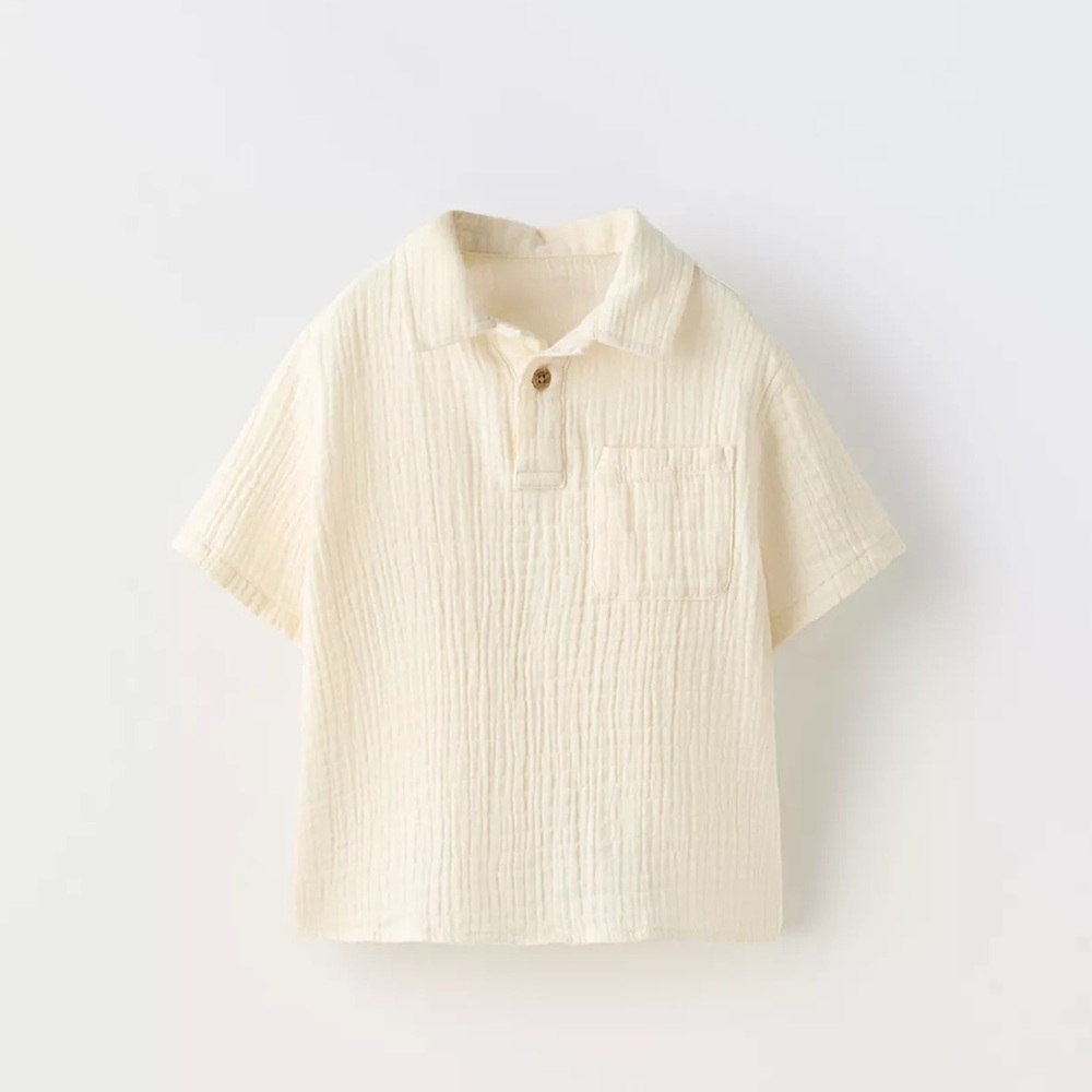 New with tags! Zara Muslin Polo Shirt